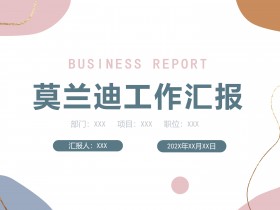 莫兰迪简约可爱小清新工作总结汇报ppt模板