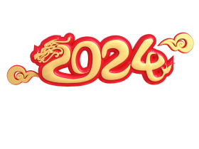 2024龙年艺术字红金龙立体设计PSD字体素材