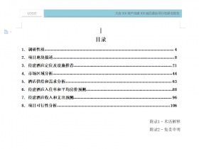 大连XX地产XX项目酒店可行性研究报告Word模板